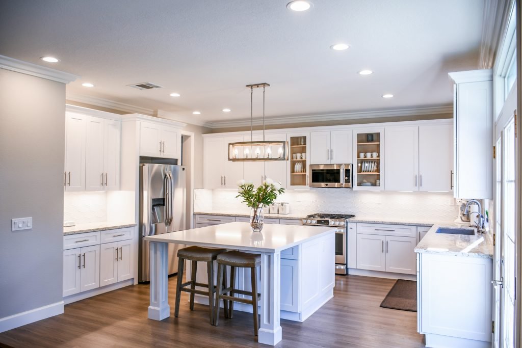 Kitchen remodel with extended island